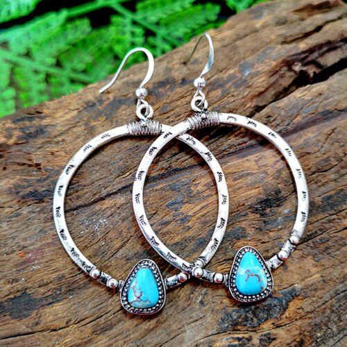 Turquoise Dream – Silberne Statement-Ohrringe mit Türkis