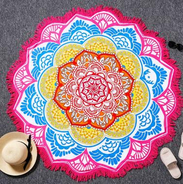 Mandala Sun Wheel: Rundes Boho-Strandtuch & Wandbehang