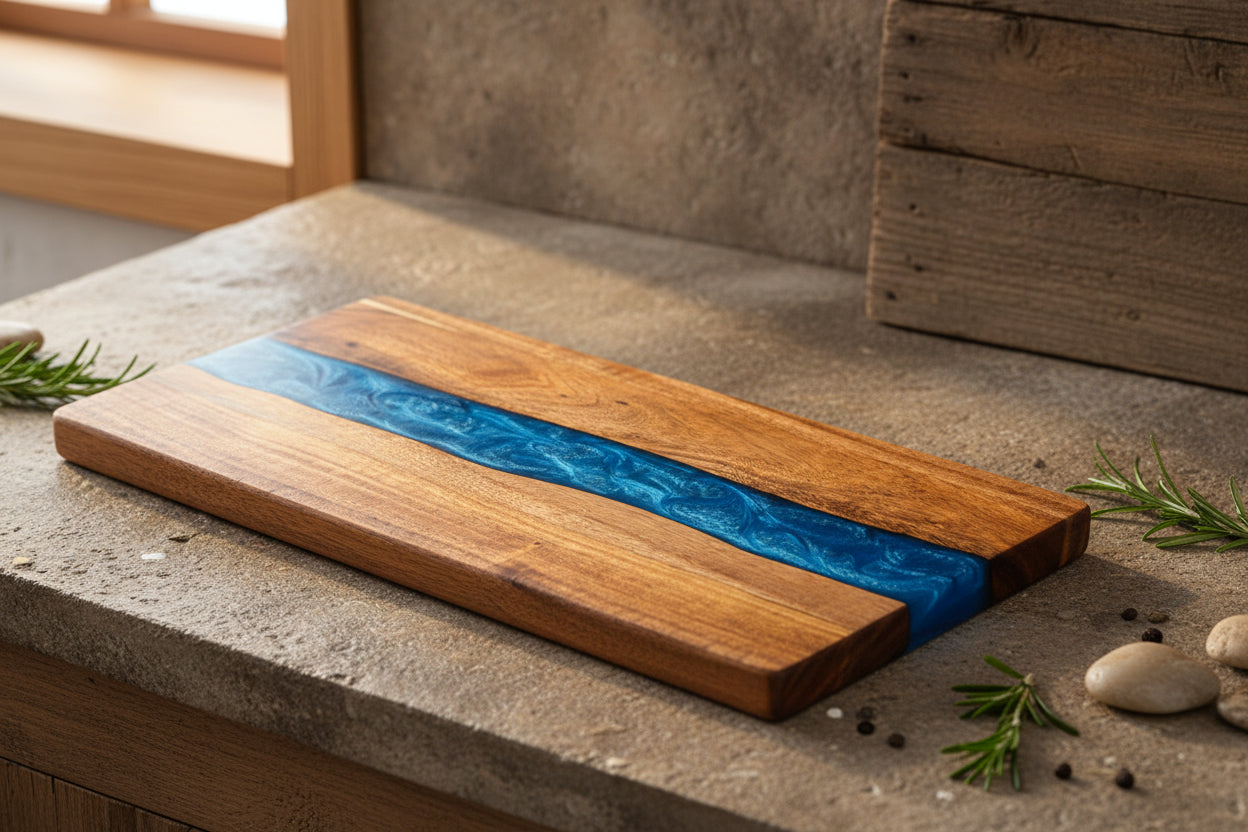 Ocean Wave – Akazienholz & Resin Servierboard