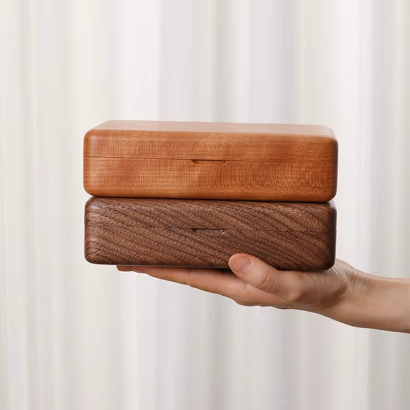 Retro Holz-Schmuckbox für Reisen – Perfekte Aufbewahrung für Ringe, Halsketten und Armbänder | Geschenk für Paare