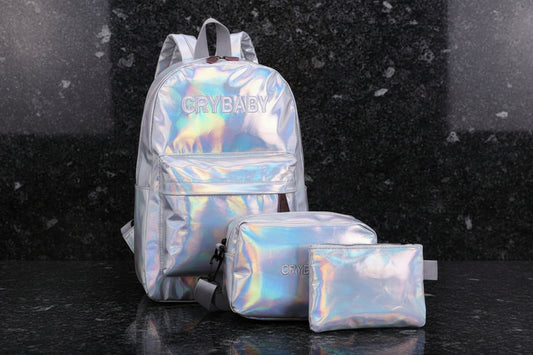 Cosmic Hologram Set – 3-teiliges Rucksack-Bundle mit Laser-Effekt