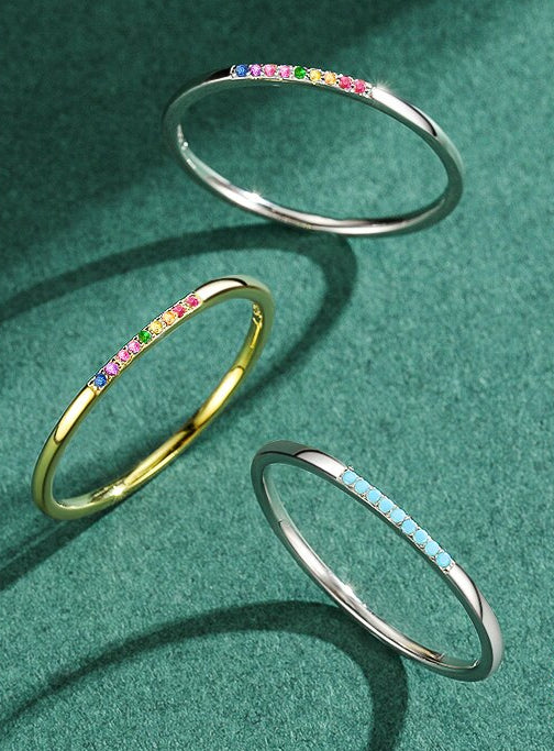 Rainbow Aura – Filigraner Regenbogen-Ring aus 925er Silber