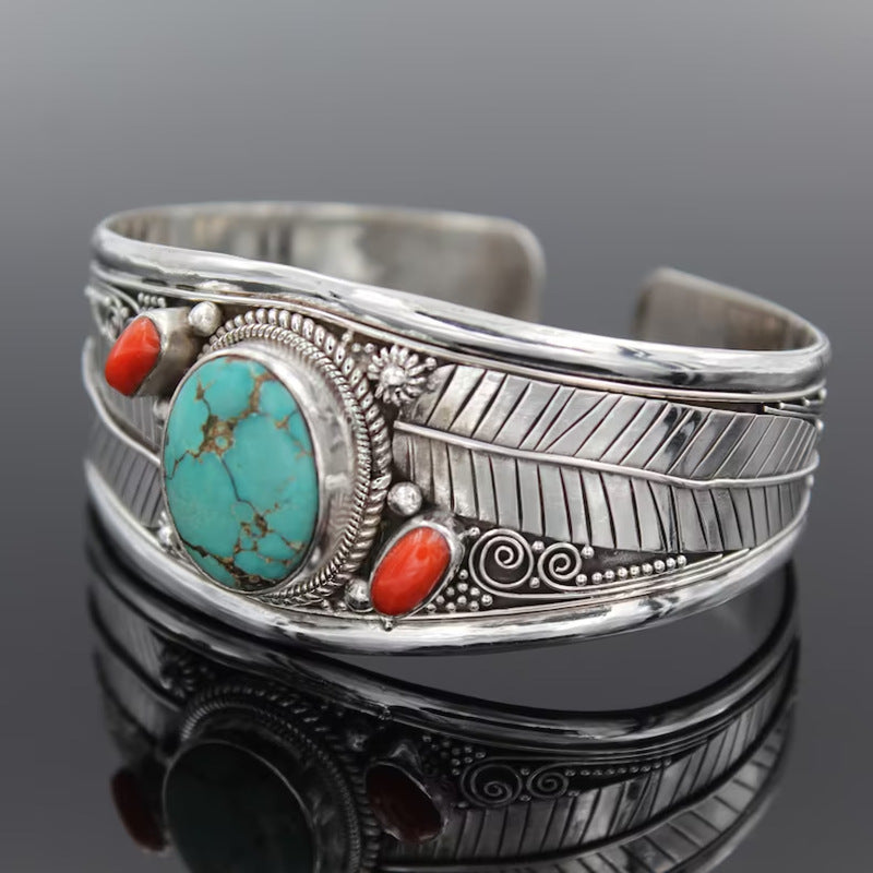 "Boho-Chic: Vintage Turquoise Armband im Retro-Stil"