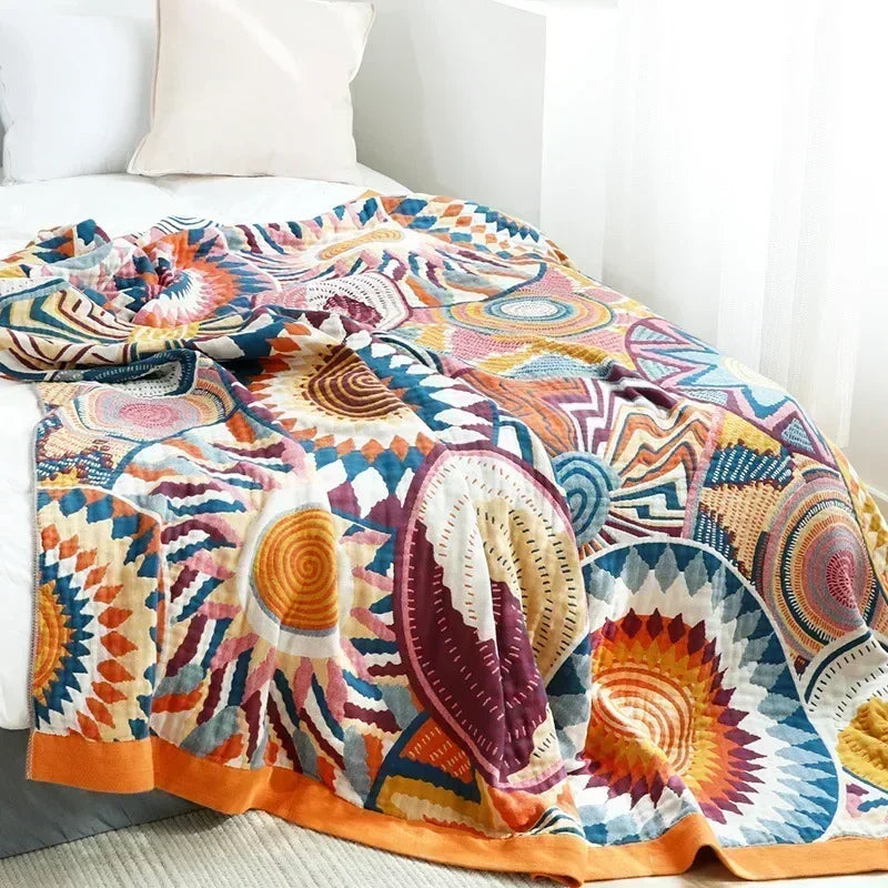 Kaleidoskop der Träume: Deine ultra-sanfte Boho-Decke 'Nordic Tribal