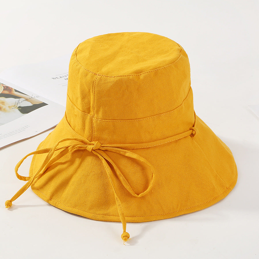 Damen-Sommerhut aus Baumwolle & Leinen – leichter Sonnenhut mit großem Rand