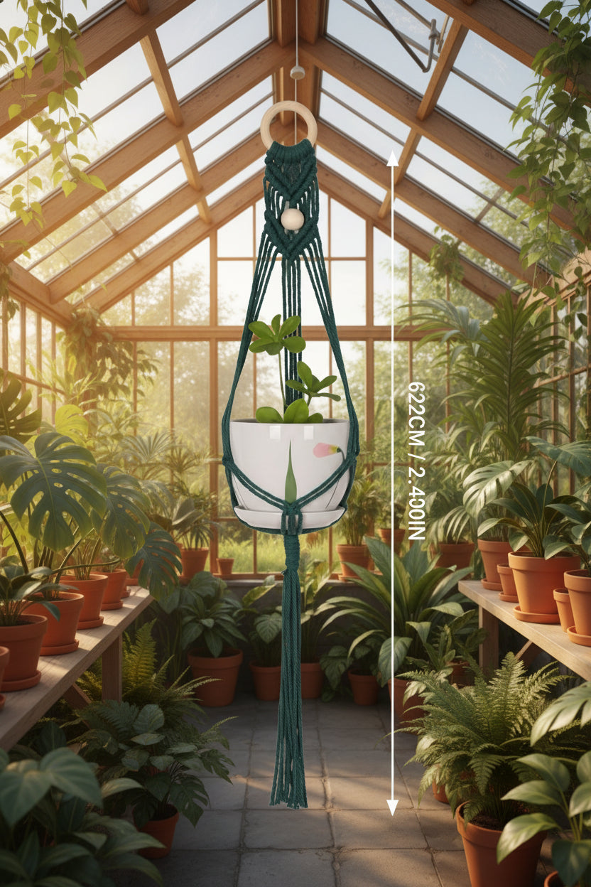 Makramee-Blumenampel „Green Oasis“