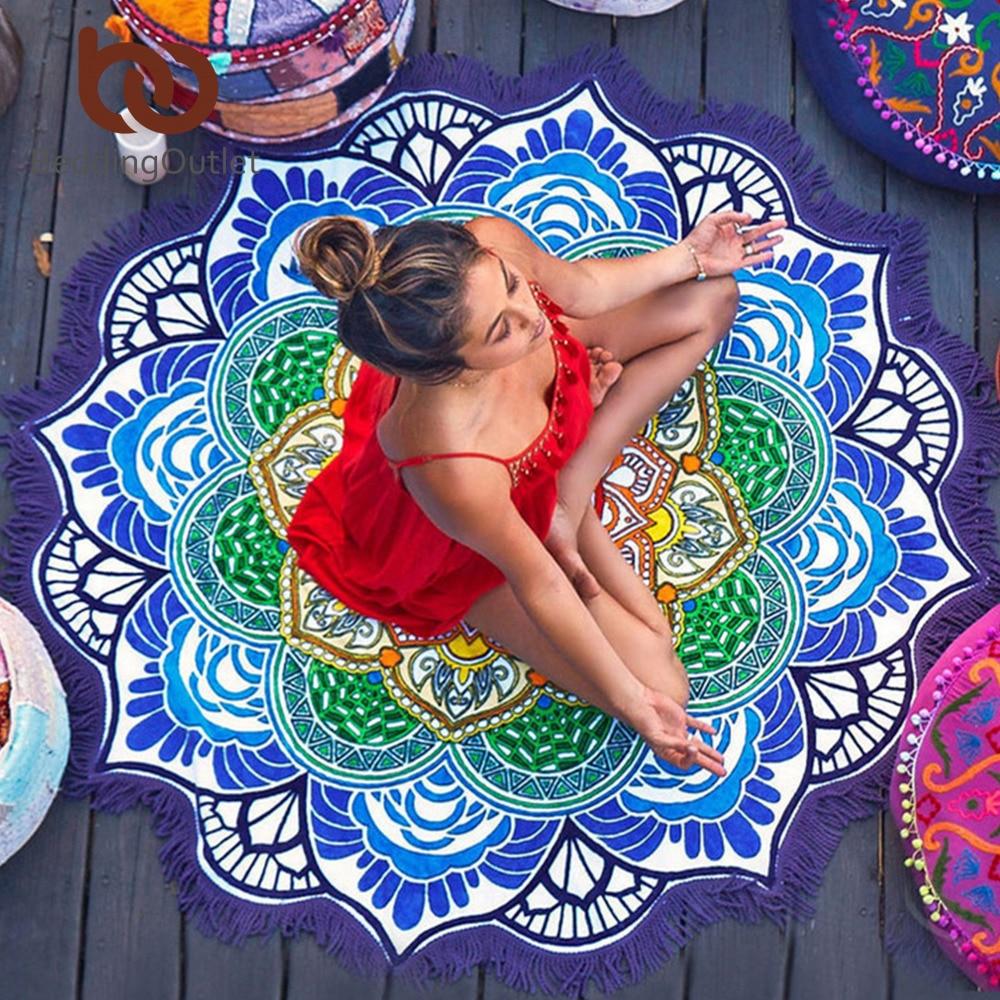 Mandala Sun Wheel: Rundes Boho-Strandtuch & Wandbehang