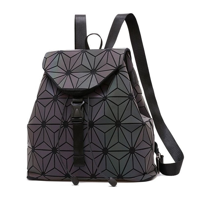 Prism Glow – Geometrischer Hologramm-Rucksack