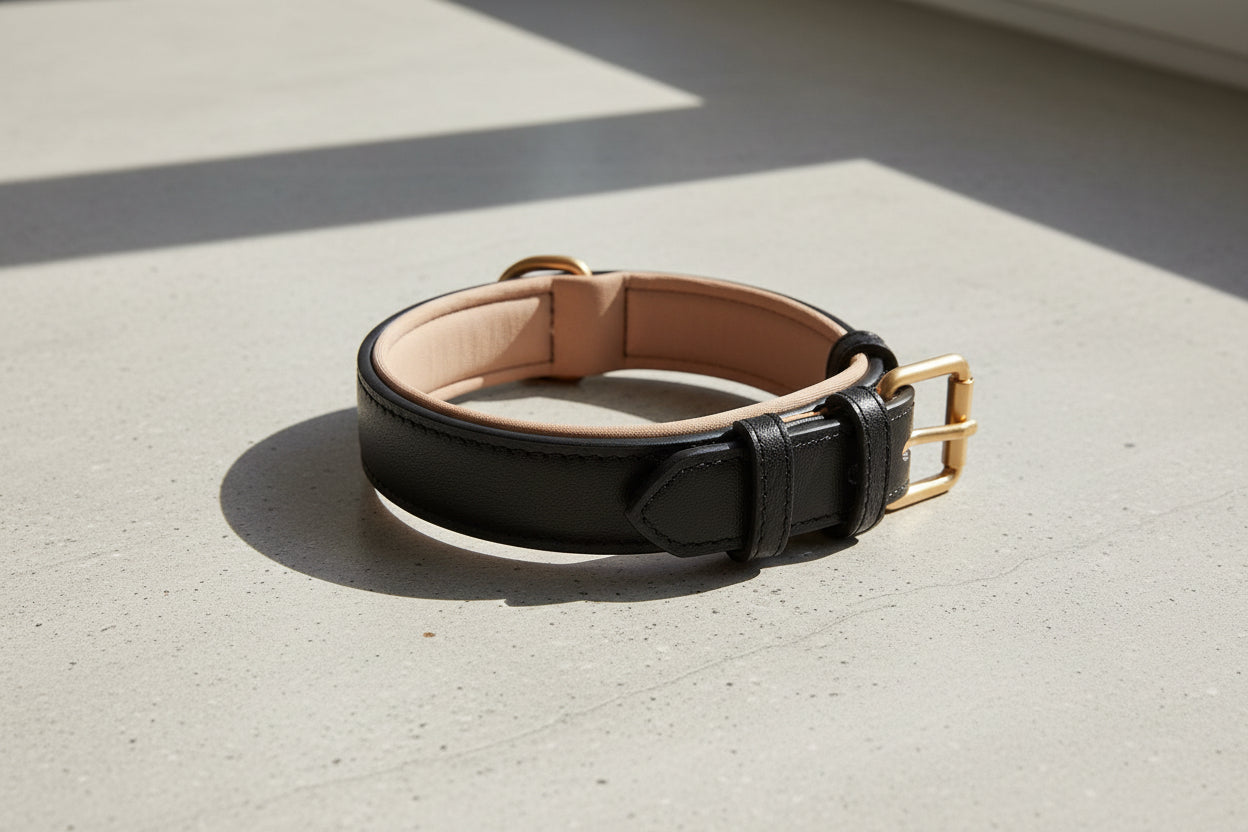 Modern Leather: Zweifarbiges Echtleder-Halsband