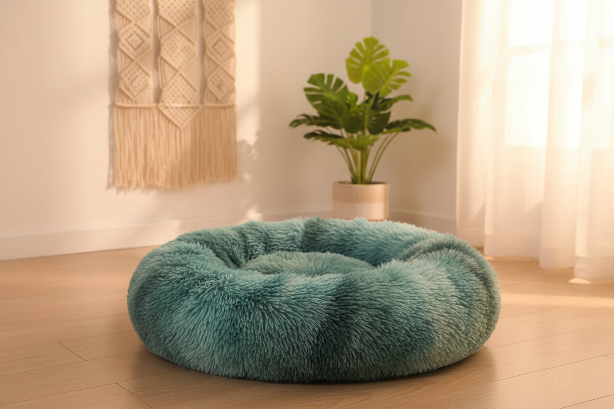 Wolkenplatz: Tie-Dye Kuschelbett für Hunde & Katzen