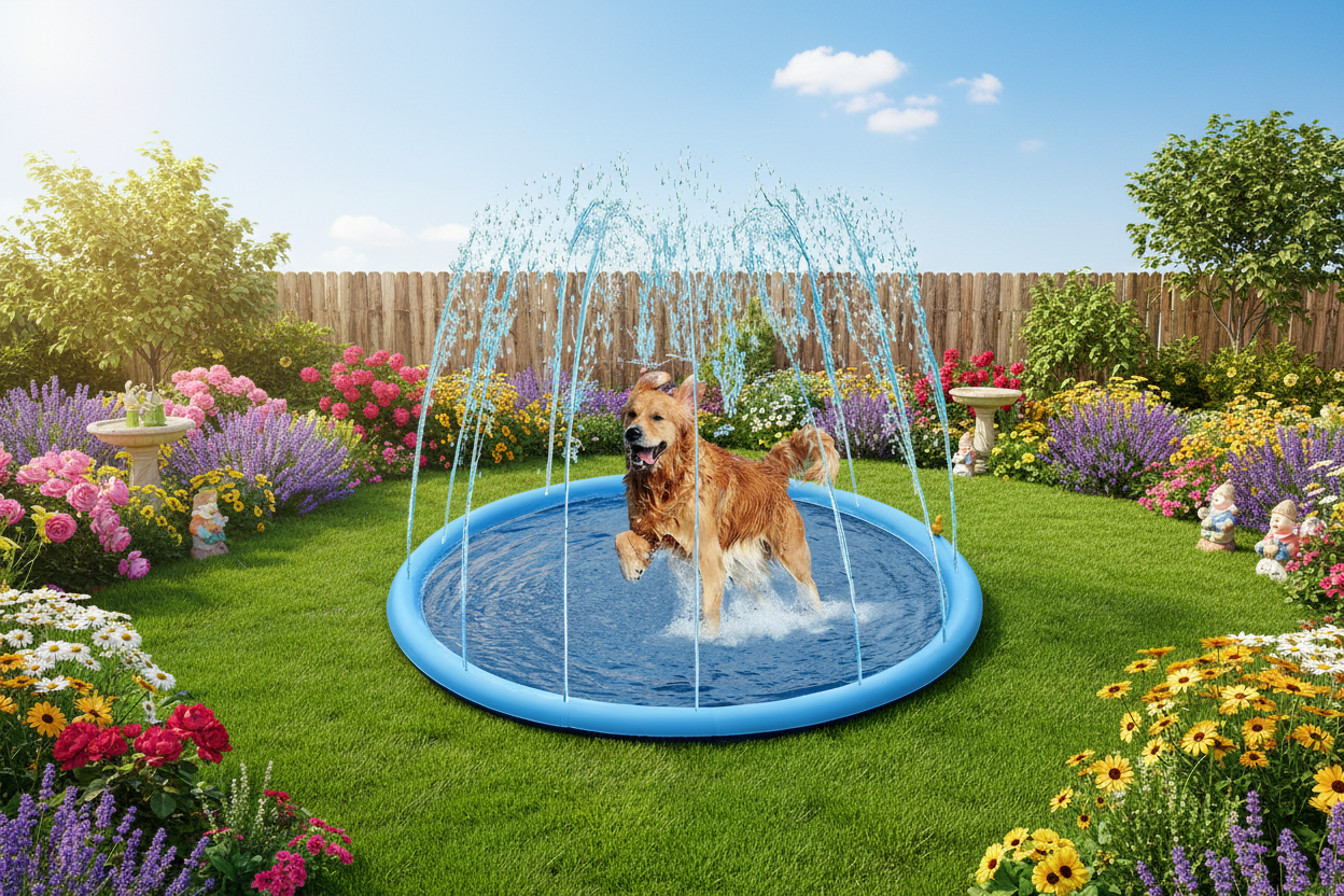 Aqua Splash – Die interaktive Pet-Sprinkler-Matte für kühle Köpfe