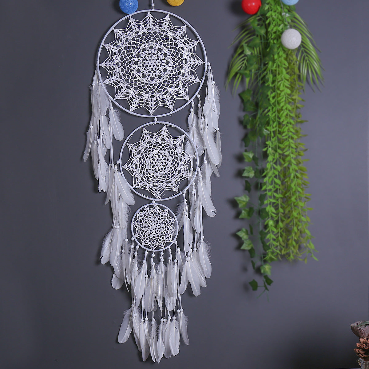 Boho Wanddeko „Lace Rings“ – Minimalistische Eleganz mit natürlichem Flair