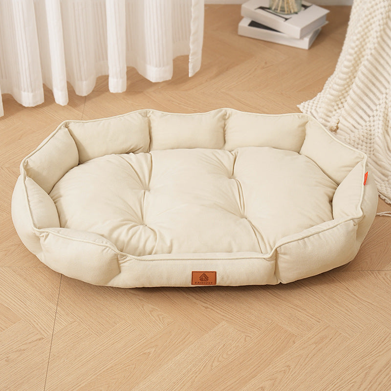Elegantes Kuschelnest: Soft-Wildleder Hundebett in harmonischen Farben