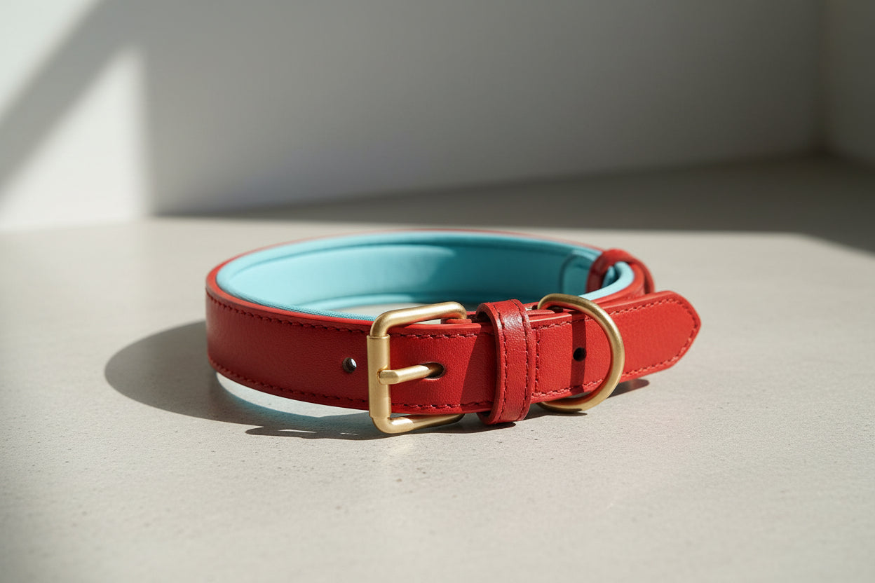 Modern Leather: Zweifarbiges Echtleder-Halsband