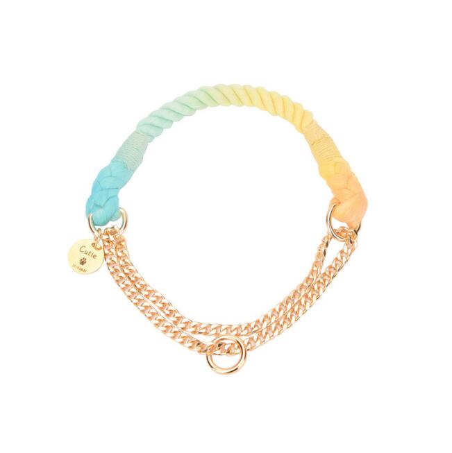 Chroma Drift – Handgeflochtenes Boho-Halsband & Abenteuerleine Set