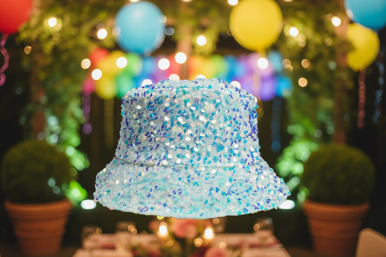 Festival-Glanz für jeden Tag: Dein Pailletten-Bucket-Hat