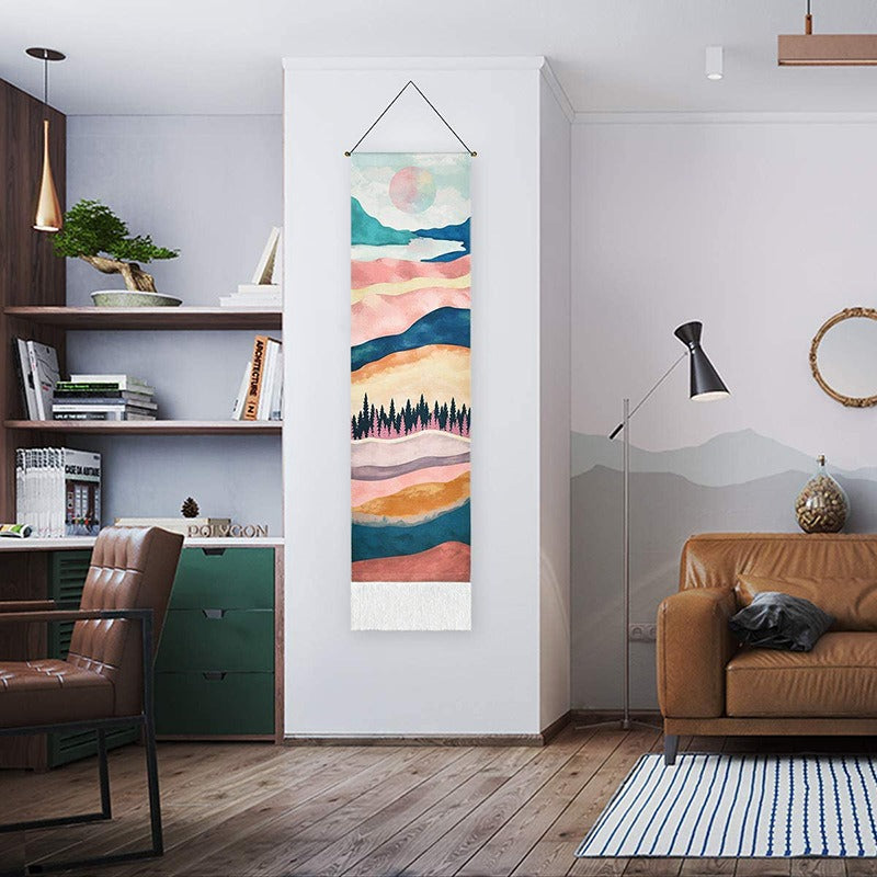 Vertical Soul: Handgefertigter Boho-Wandteppich mit Quasten