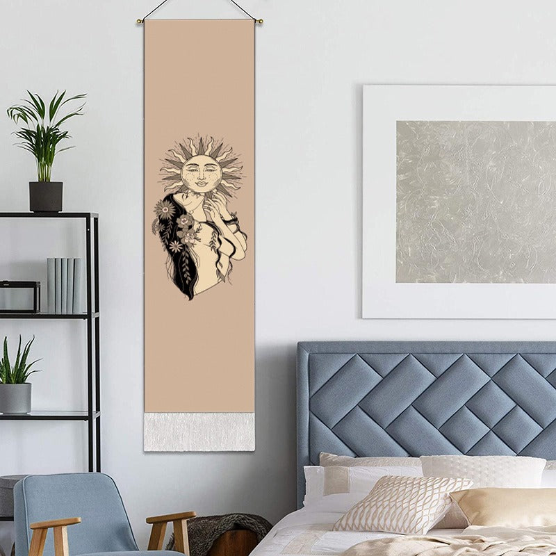 Vertical Soul: Handgefertigter Boho-Wandteppich mit Quasten