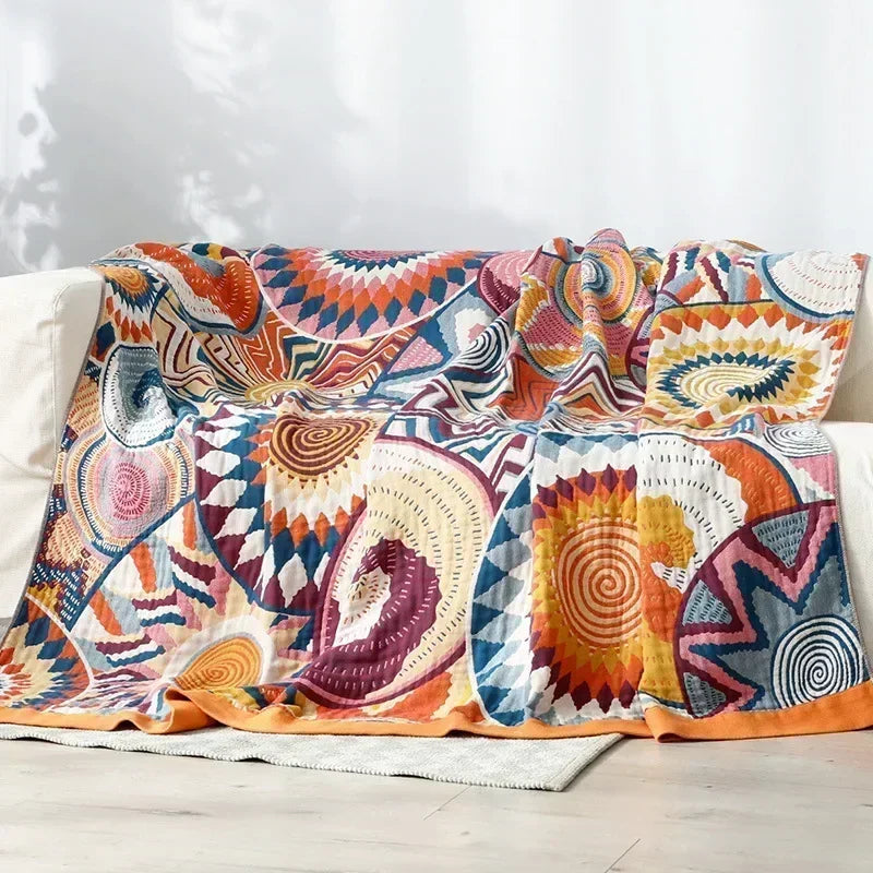 Kaleidoskop der Träume: Deine ultra-sanfte Boho-Decke 'Nordic Tribal
