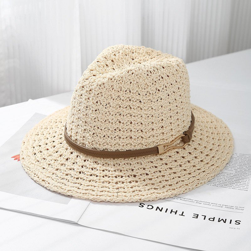 Eleganter Damen-Panama mit flachem Rand – Sonnenschutz für Sommer & Festivals