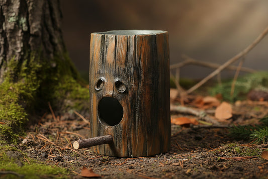 Wood Spirit – Rustikale Vogelfutterstation & Nest