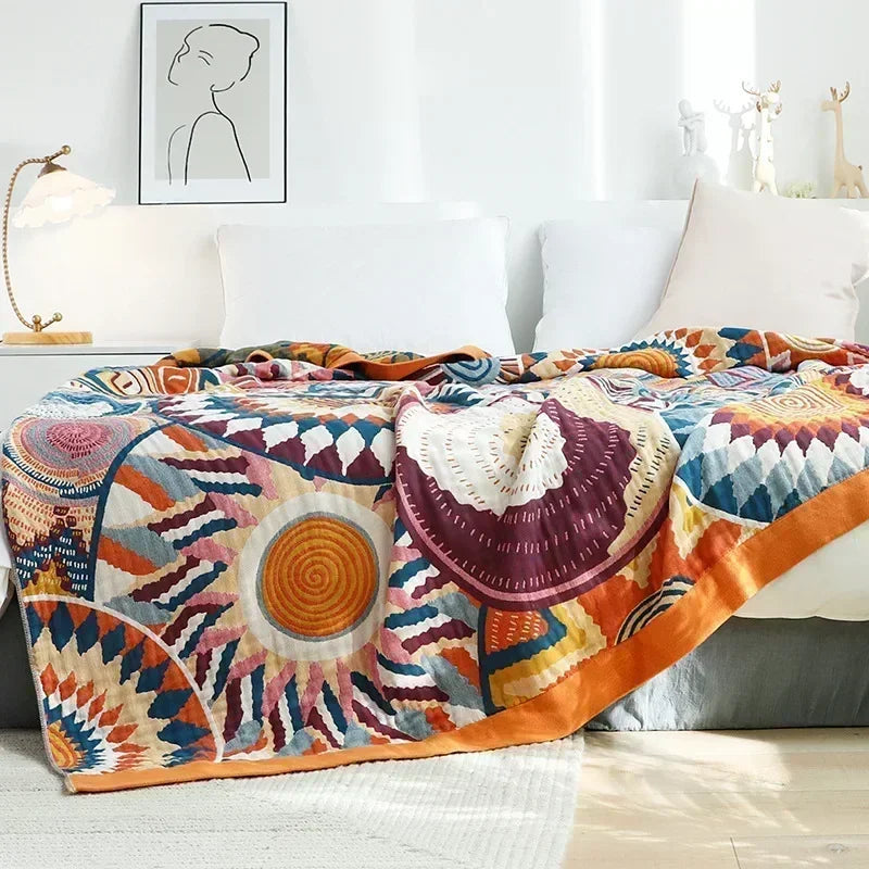 Kaleidoskop der Träume: Deine ultra-sanfte Boho-Decke 'Nordic Tribal