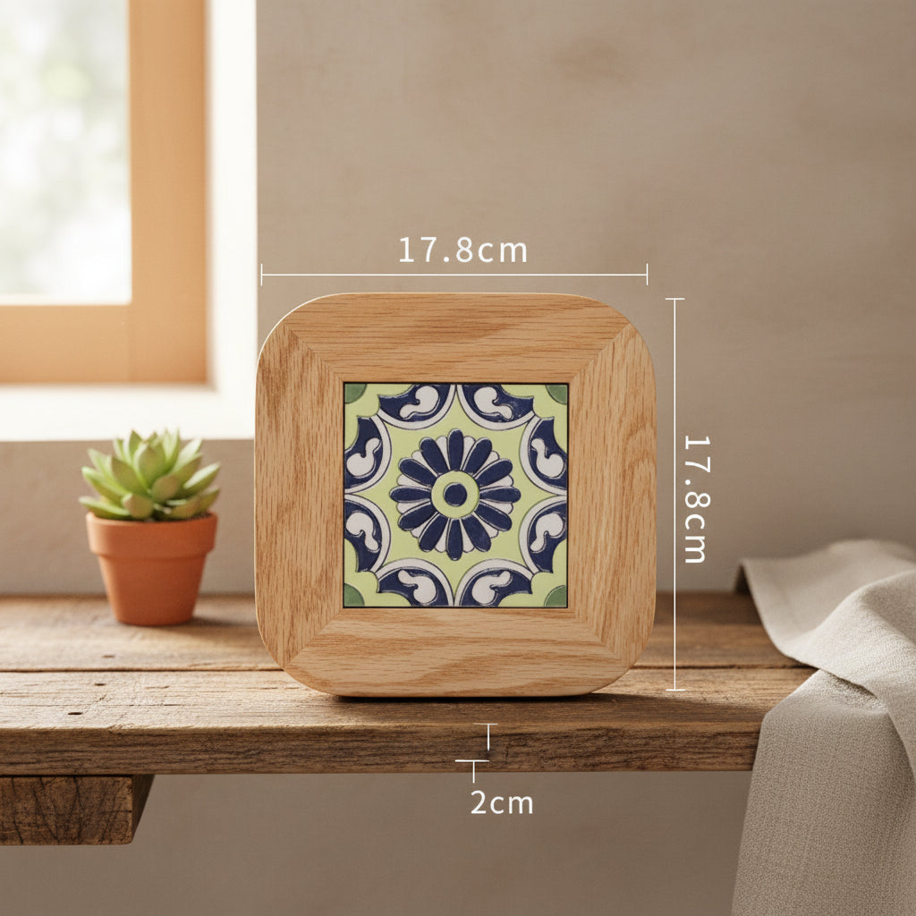 Mediterranean Oak – Vintage Fliesen-Untersetzer