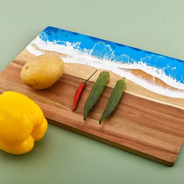 Shoreline Breeze – Akazienholz & Ocean Resin Board