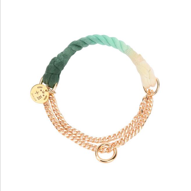 Chroma Drift – Handgeflochtenes Boho-Halsband & Abenteuerleine Set