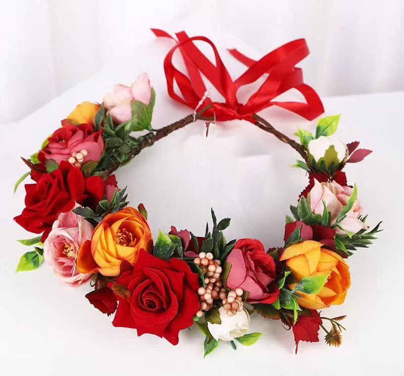 Boho Romance – Prachtvoller Rosen- & Blütenkranz