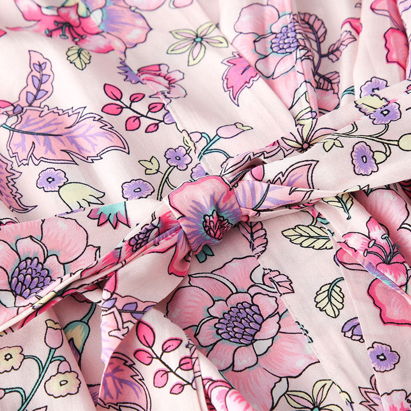 Floral Muse: Boho-Resort-Kimono aus reiner Baumwolle mit romantischem Print