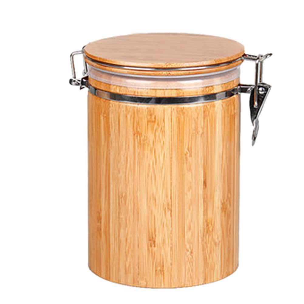 Bamboo Shelter: Luftdichtes Vorratsglas aus reinem Bambus mit Edelstahl-Verschluss