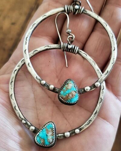 Turquoise Dream – Silberne Statement-Ohrringe mit Türkis