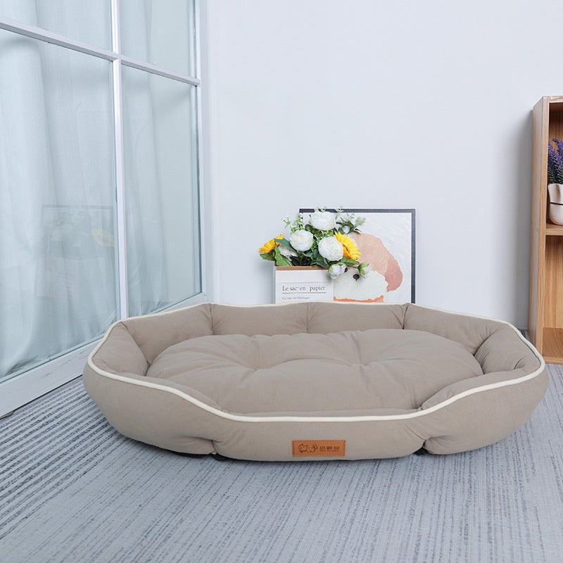 Elegantes Kuschelnest: Soft-Wildleder Hundebett in harmonischen Farben