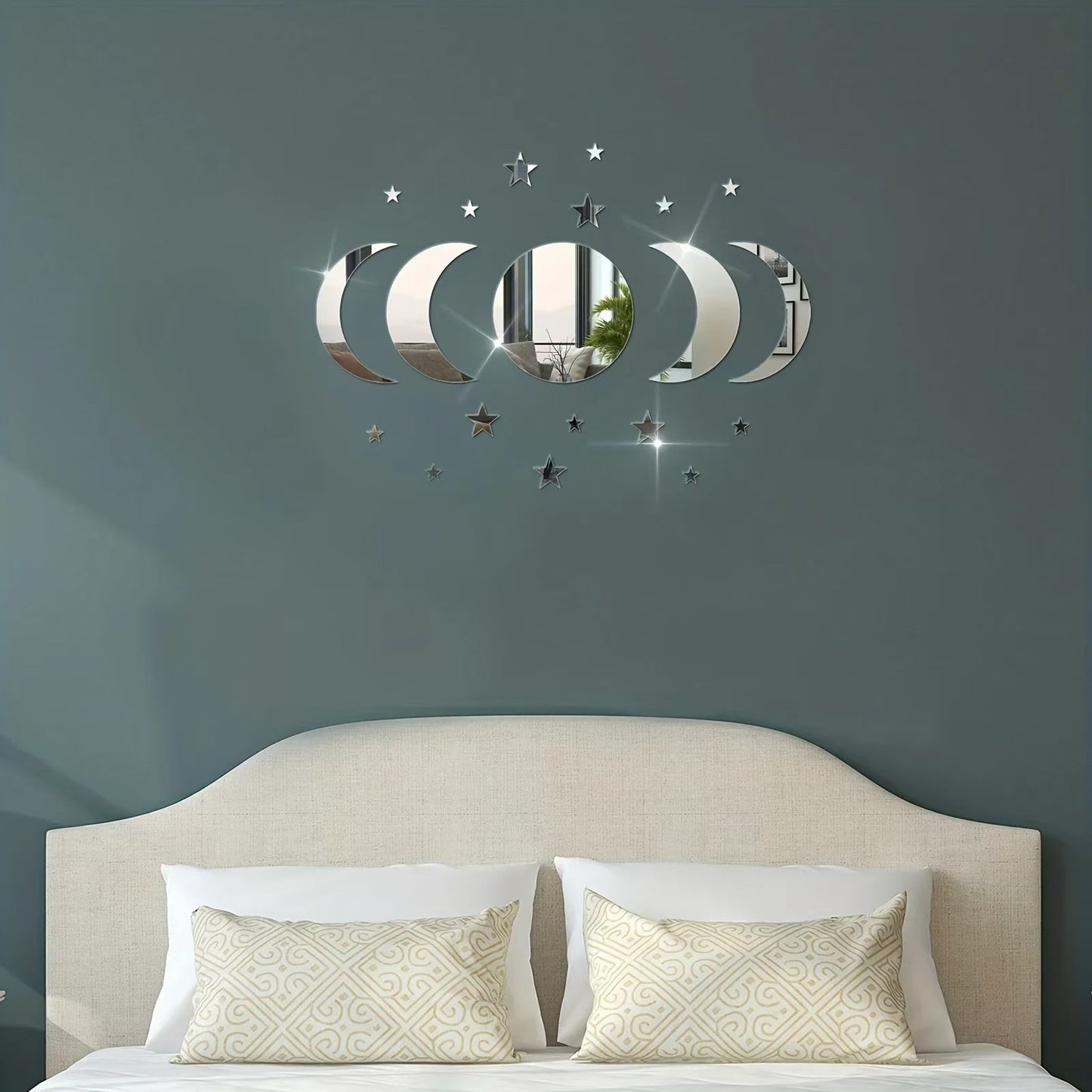 XXL Mondphasen & Sterne Spiegel-Set – 20-teilige Acryl Wanddeko für ein magisches Zuhause