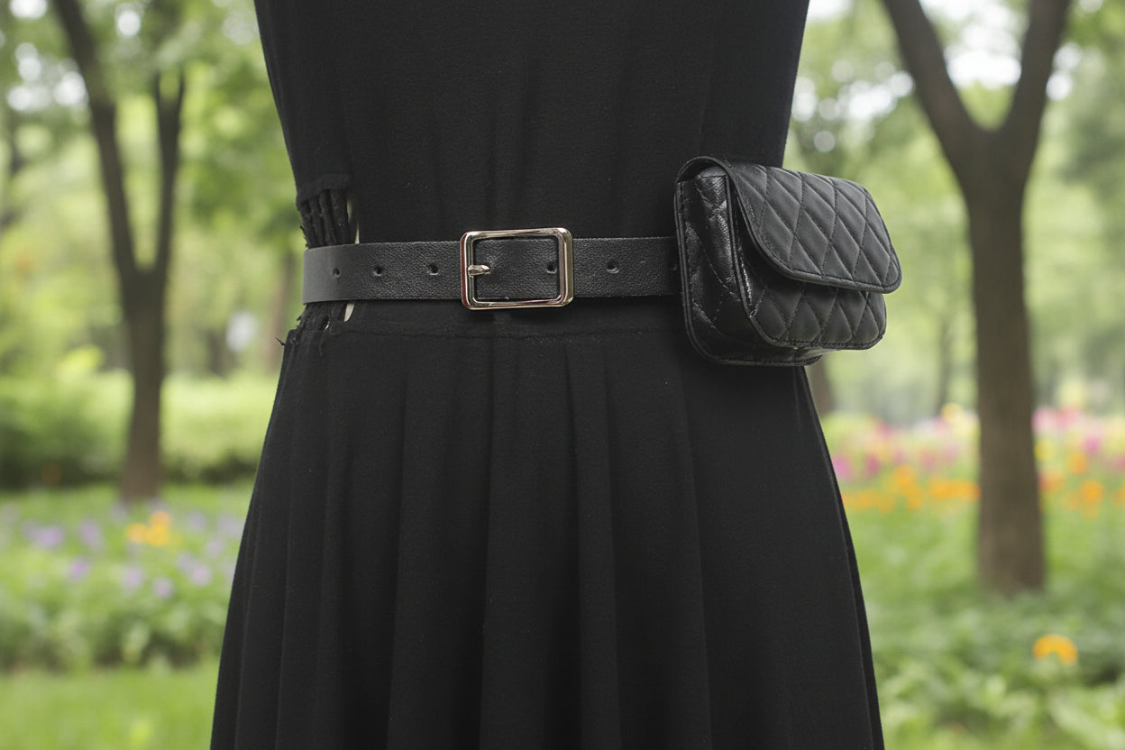 Mini Waist Bag Midnight Croc – Kleine Gürteltasche im Boho-Stil