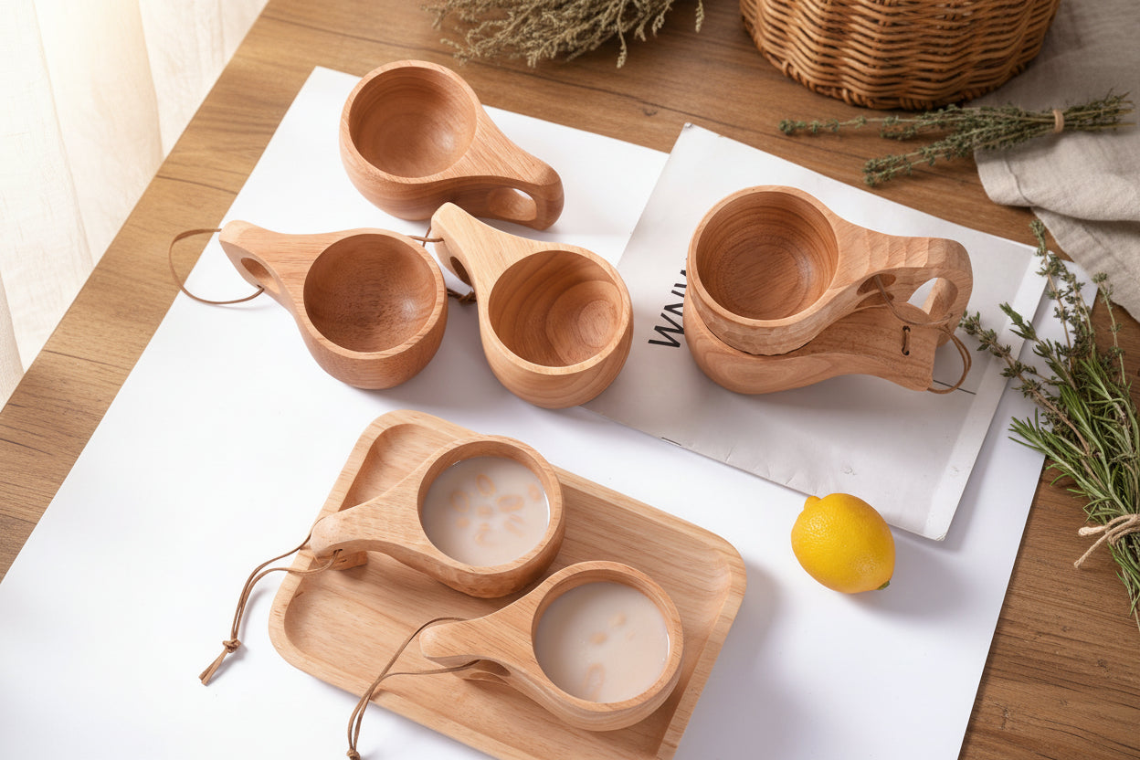 Nordic Wood Cup – Deine handgefertigte Auszeit aus Gummibaumholz