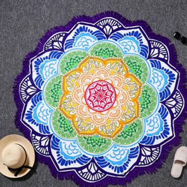 Mandala Sun Wheel: Rundes Boho-Strandtuch & Wandbehang