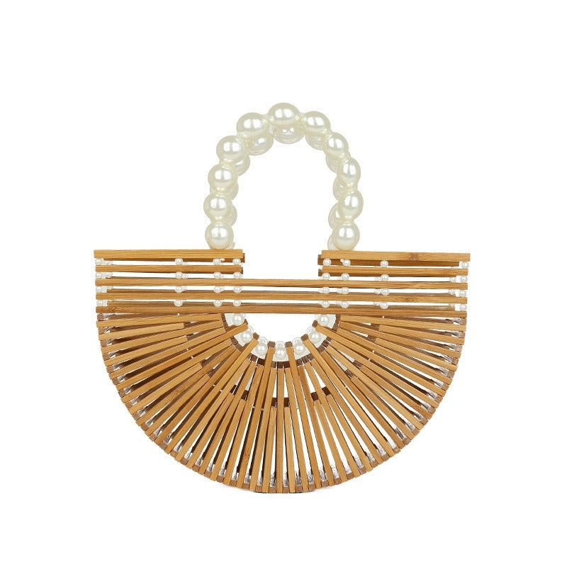 Sunkissed Circle – Handgewebte Stroh-Bag im Retro-Look
