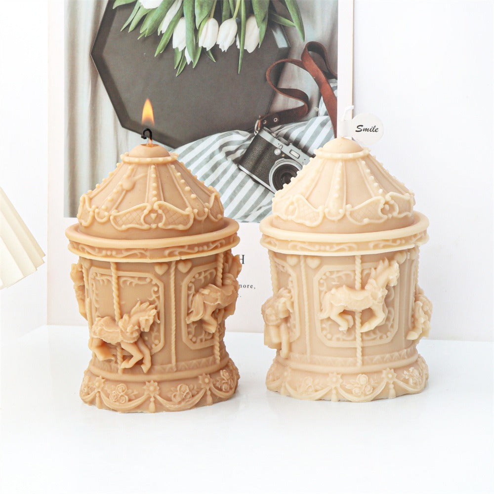 Silikonform Karussell für Kerzen – DIY Gießform für Boho-Kerzen, Gips & Resin
