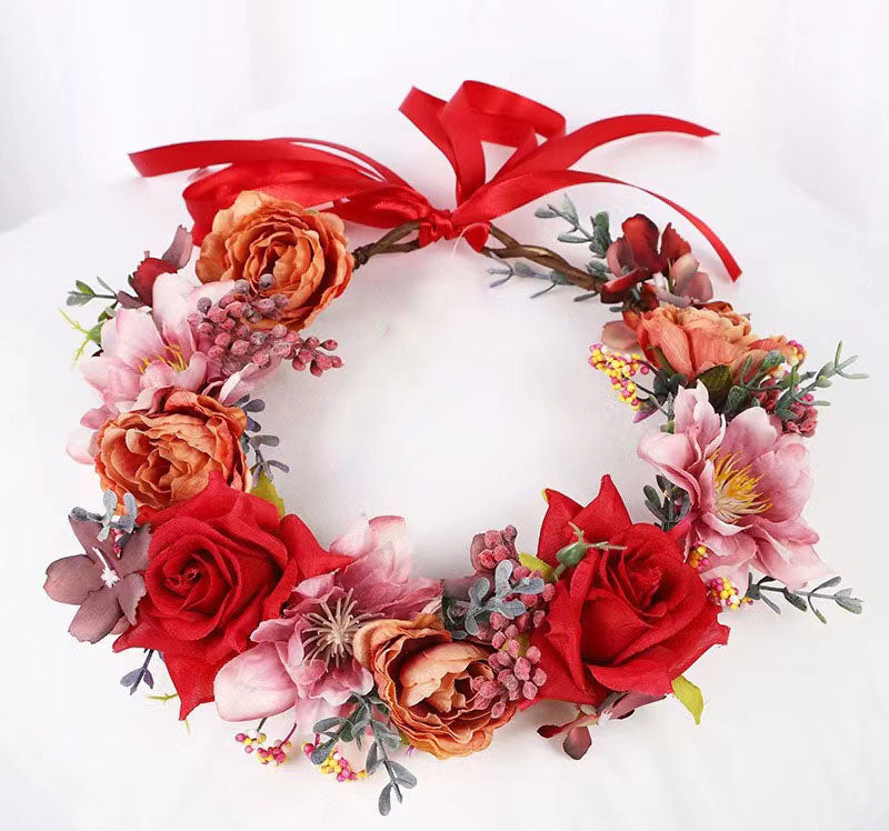 Boho Romance – Prachtvoller Rosen- & Blütenkranz