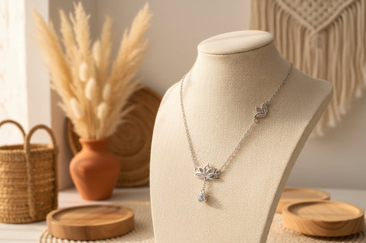 Silver Lotus – Zarte Reinheit & Flow Halskette (925er Silber)