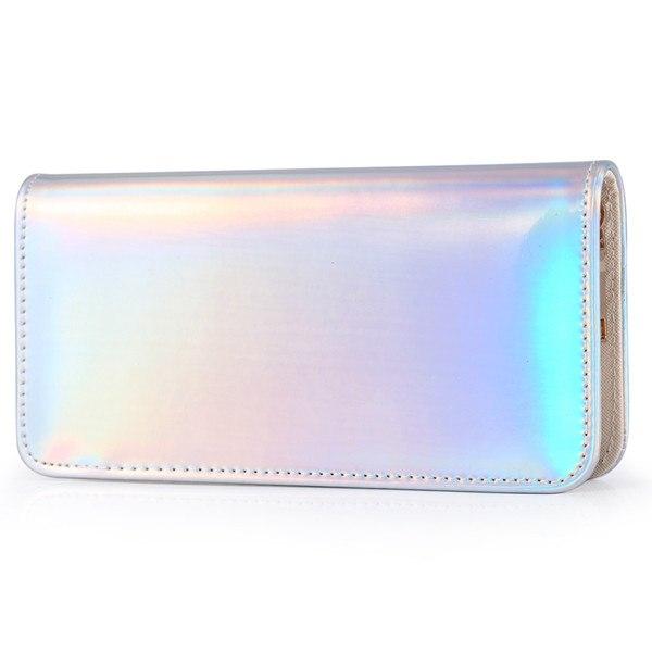 Holografische Boho-Clutch – Schimmerndes Lang-Portemonnaie mit Regenbogen-Effekt