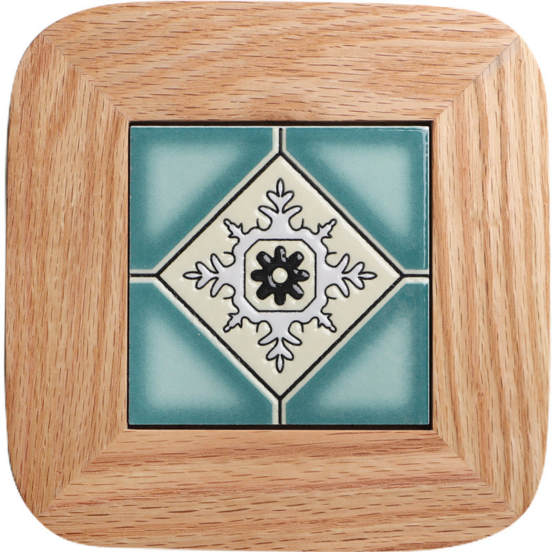 Mediterranean Oak – Vintage Fliesen-Untersetzer