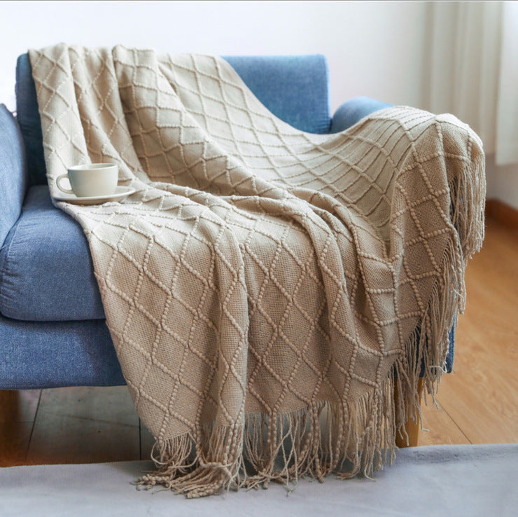 Boho-Fransendecke „Diamond“ im Kaschmir-Gefühl
