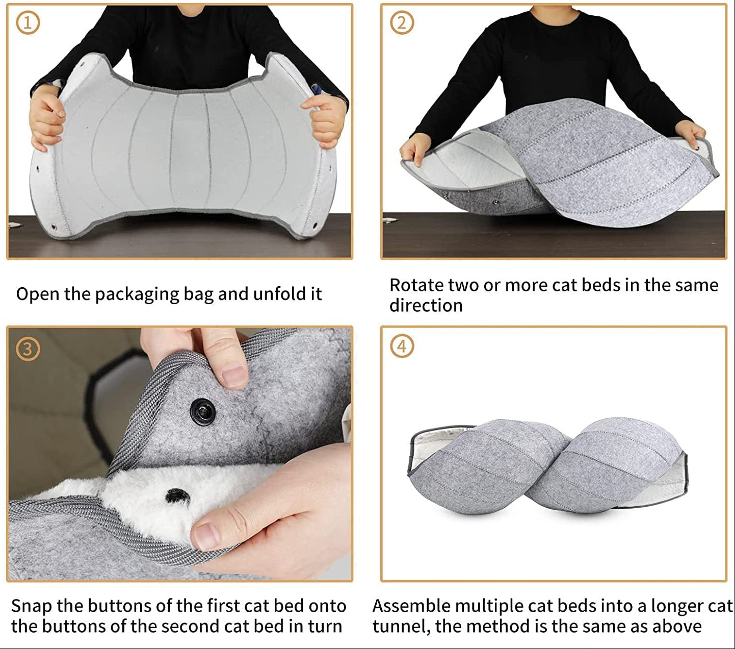 Felt Flex: Modulare 2-in-1 Filzhöhle & Spieltunnel