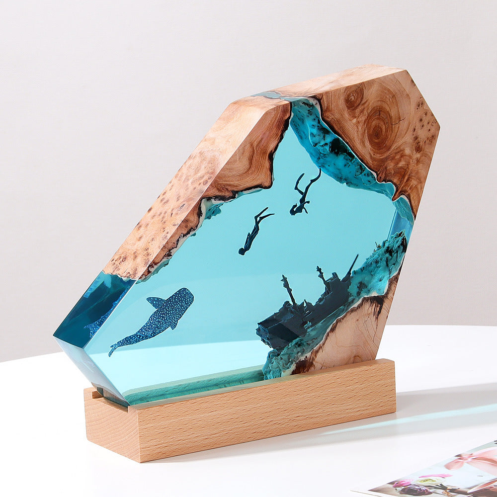 Deep Blue Mystery – Die Ozean-Resin-Lampe