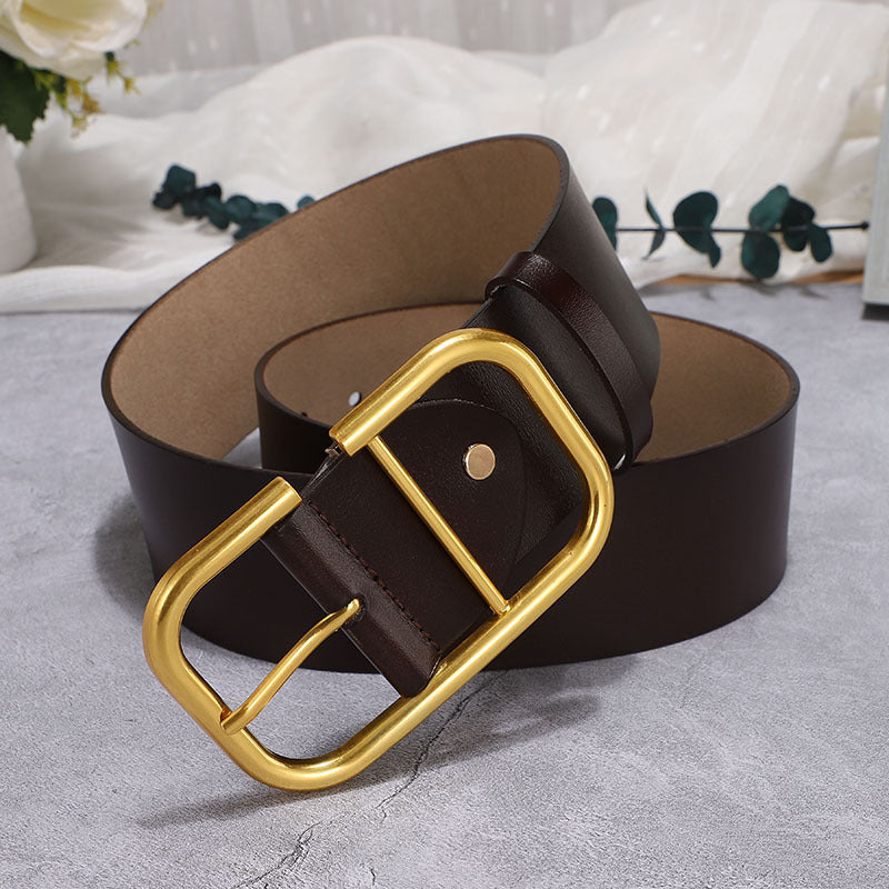 Breiter Damen-Ledergürtel aus Rindsleder – vielseitiges Taillen-Accessoire für Kleider & Röcke