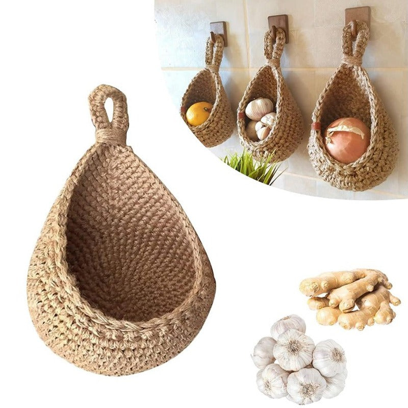 Earth Harvest: Handgewebter Boho-Hängekorb für Obst & Gemüse