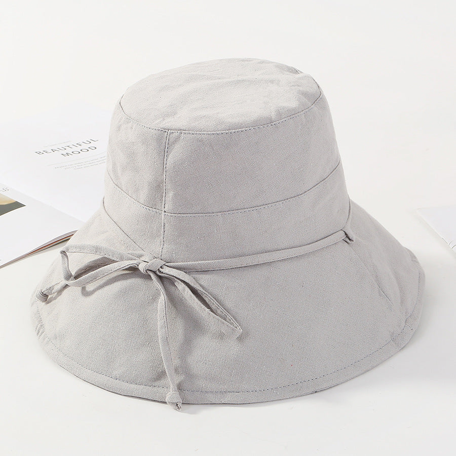 Damen-Sommerhut aus Baumwolle & Leinen – leichter Sonnenhut mit großem Rand